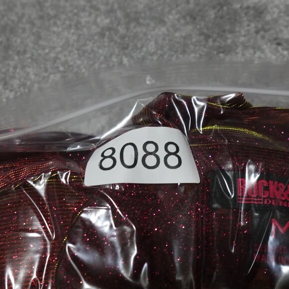 Rock & Roll Denim Blazer Jacket Women's Medium Red Color Changing Metallic - Picture 13 of 13